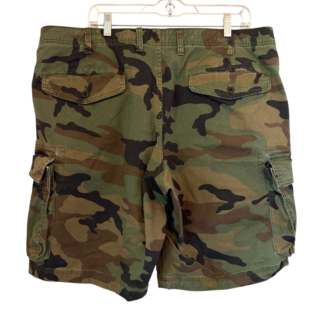 Gap Green Camo 11 Inch Cargo Shorts Men Size 38 Woodland Camouflage Cotton Baggy - Picture 3 of 13